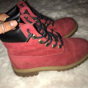 Red and Black limited edition timberlands